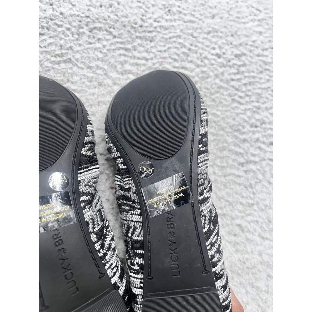 Lucky Brand Ballet Flats Womens 9.5 Emma Black Aztec Print Stretch - Picture 8 of 8